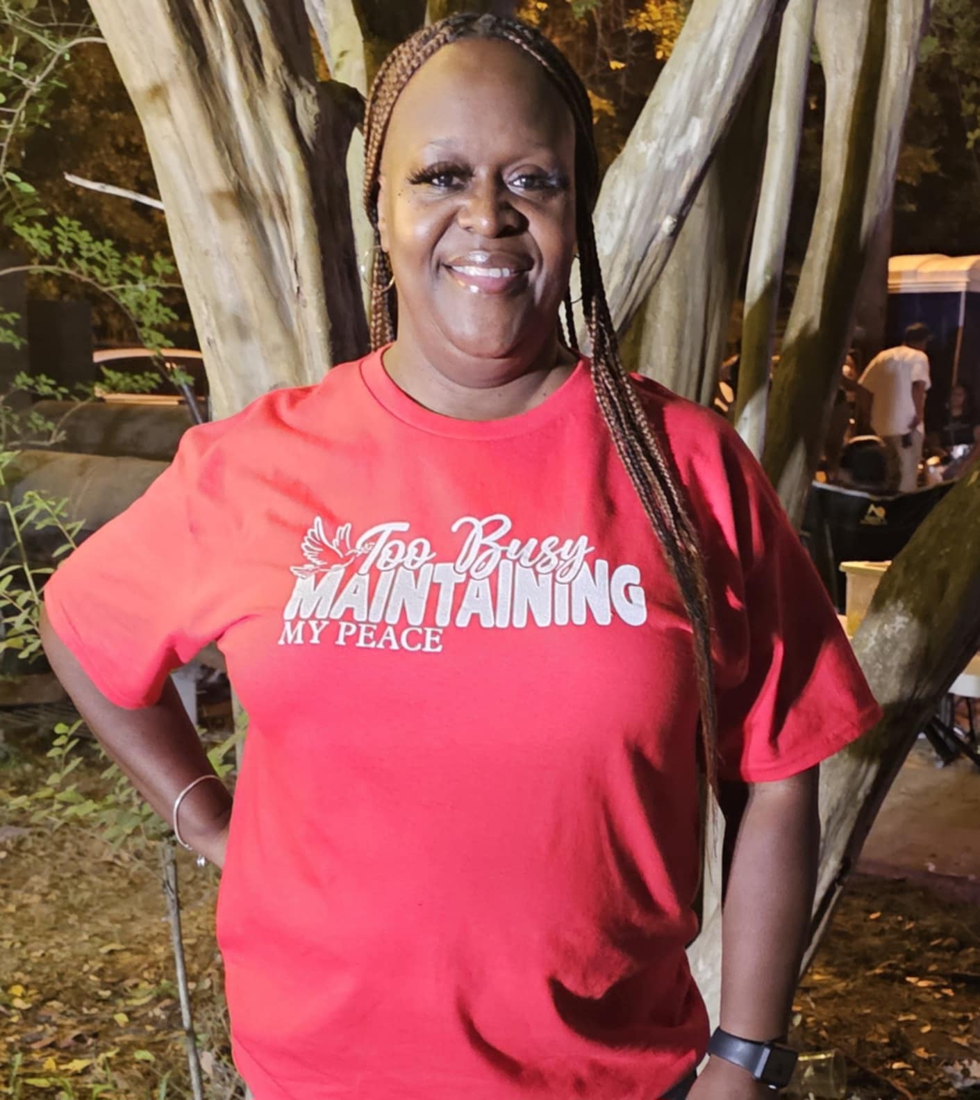 TOO BUSY MAINTAINING MY PEACE GRAPHIC T-SHIRT (RED)